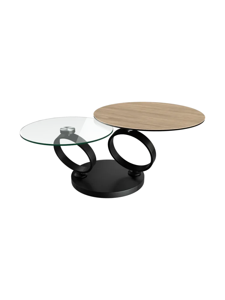Ausziehbarer, flexibler Design Couchtisch „Eolia Black“ Akante Design