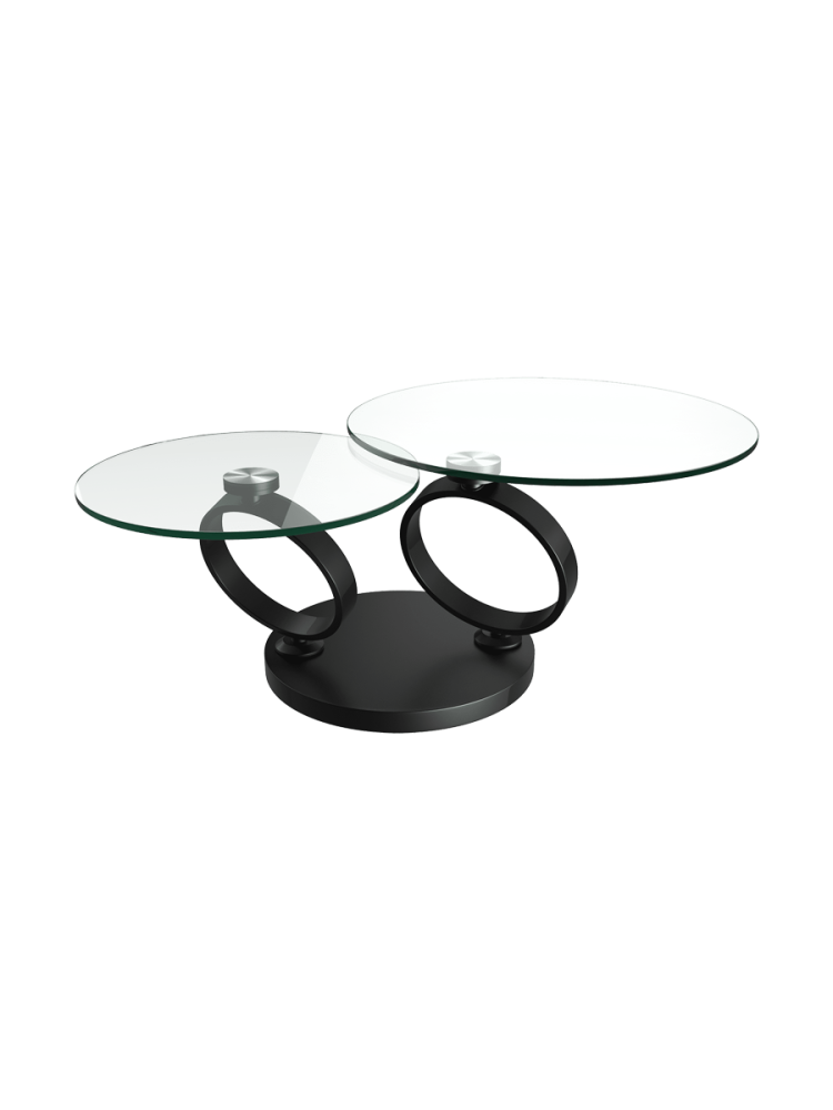 Ausziehbarer, flexibler Design Couchtisch „Eolia Black“ Akante Design