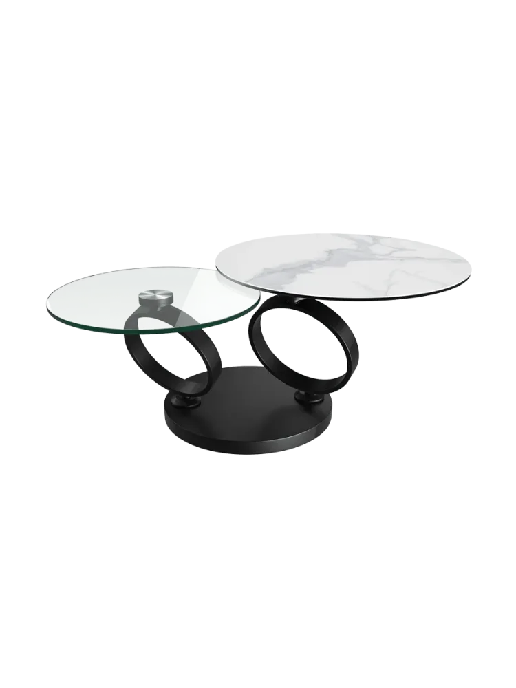 Ausziehbarer, flexibler Design Couchtisch „Eolia Black“ Akante Design