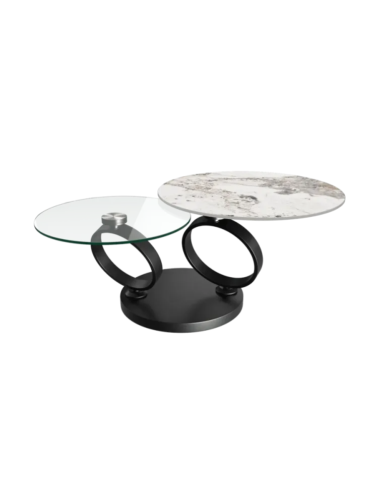 Ausziehbarer, flexibler Design Couchtisch „Eolia Black“ Akante Design