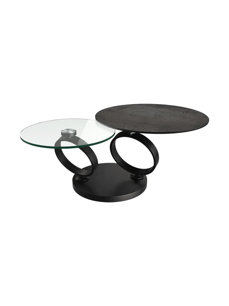 Ausziehbarer, flexibler Design Couchtisch „Eolia Black“ Akante Design