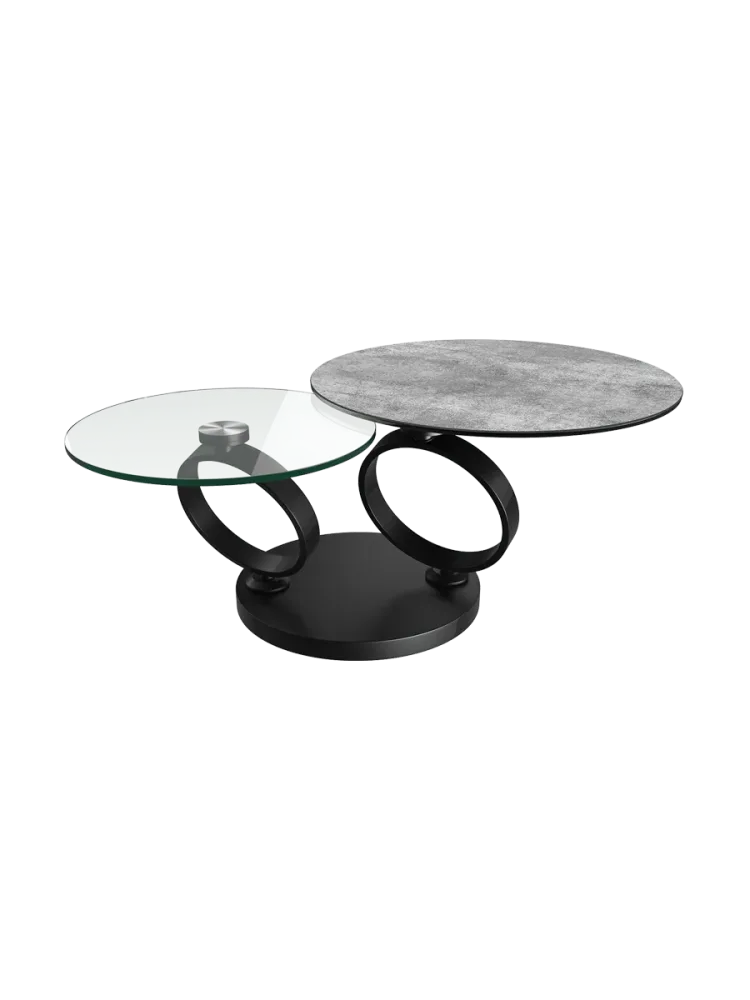 Ausziehbarer, flexibler Design Couchtisch „Eolia Black“ Akante Design