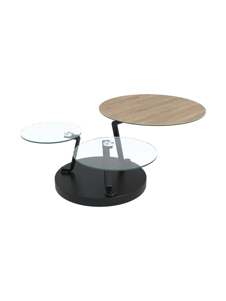 Ausziehbarer, flexibler Design Keramik Couchtisch „Boussole“ Akante Design
