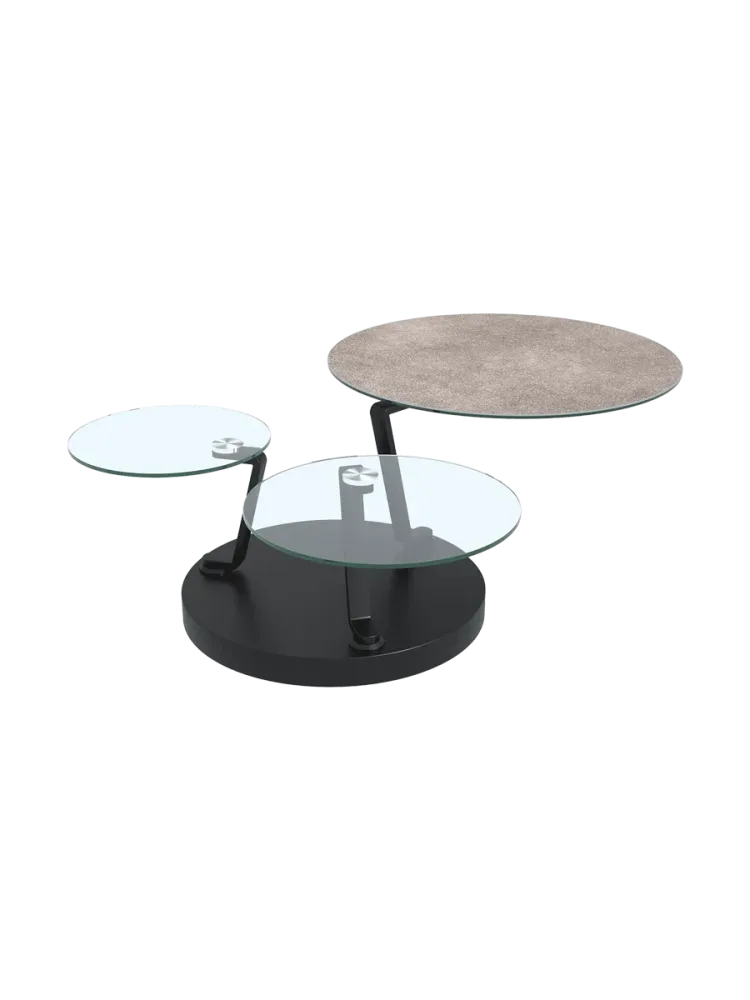 Ausziehbarer, flexibler Design Keramik Couchtisch „Boussole“ Akante Design