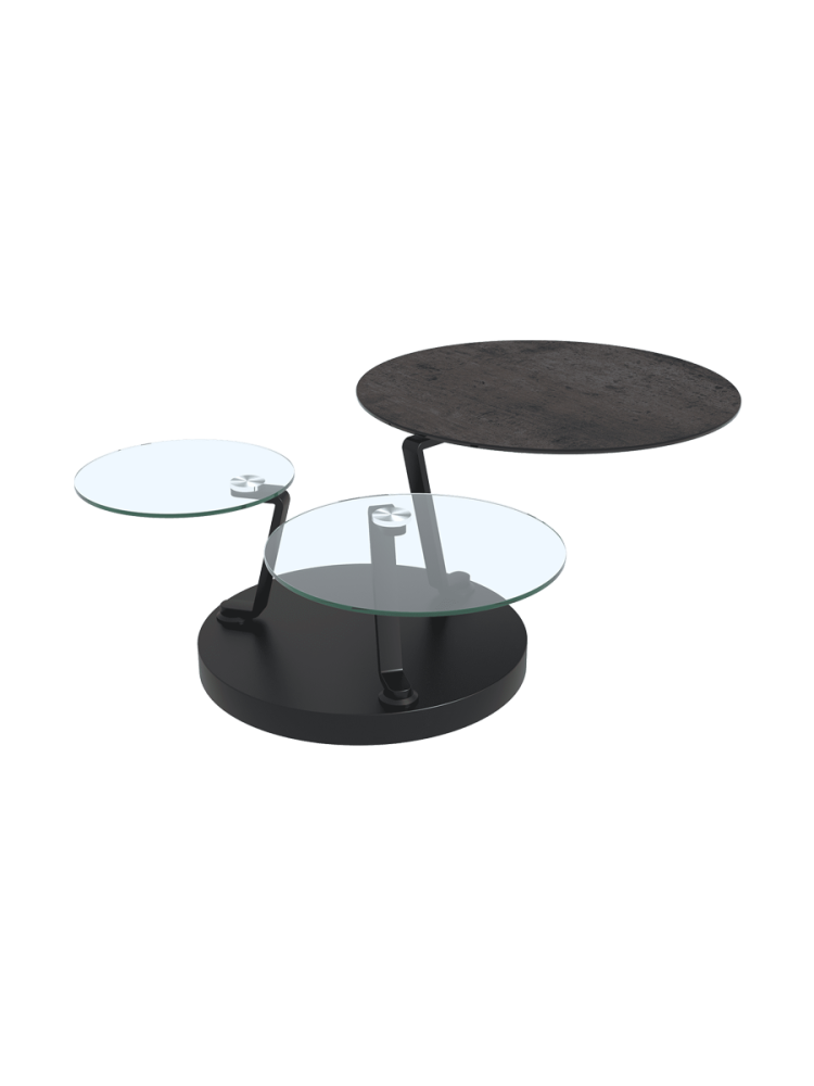 Ausziehbarer, flexibler Design Keramik Couchtisch „Boussole“ Akante Design