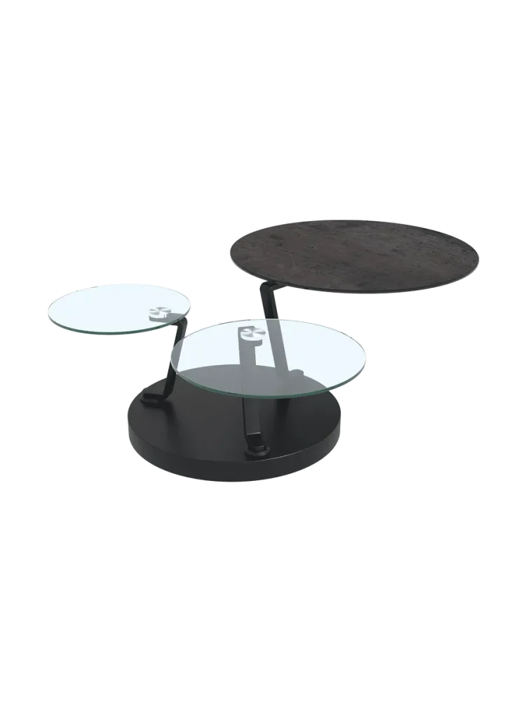 Ausziehbarer, flexibler Design Keramik Couchtisch „Boussole“ Akante Design