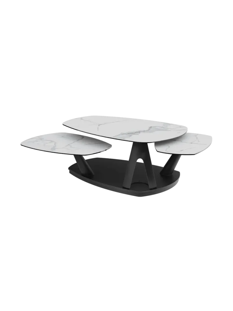 Ausziehbarer, flexibler Design Keramik Couchtisch „Opus“ Akante Design