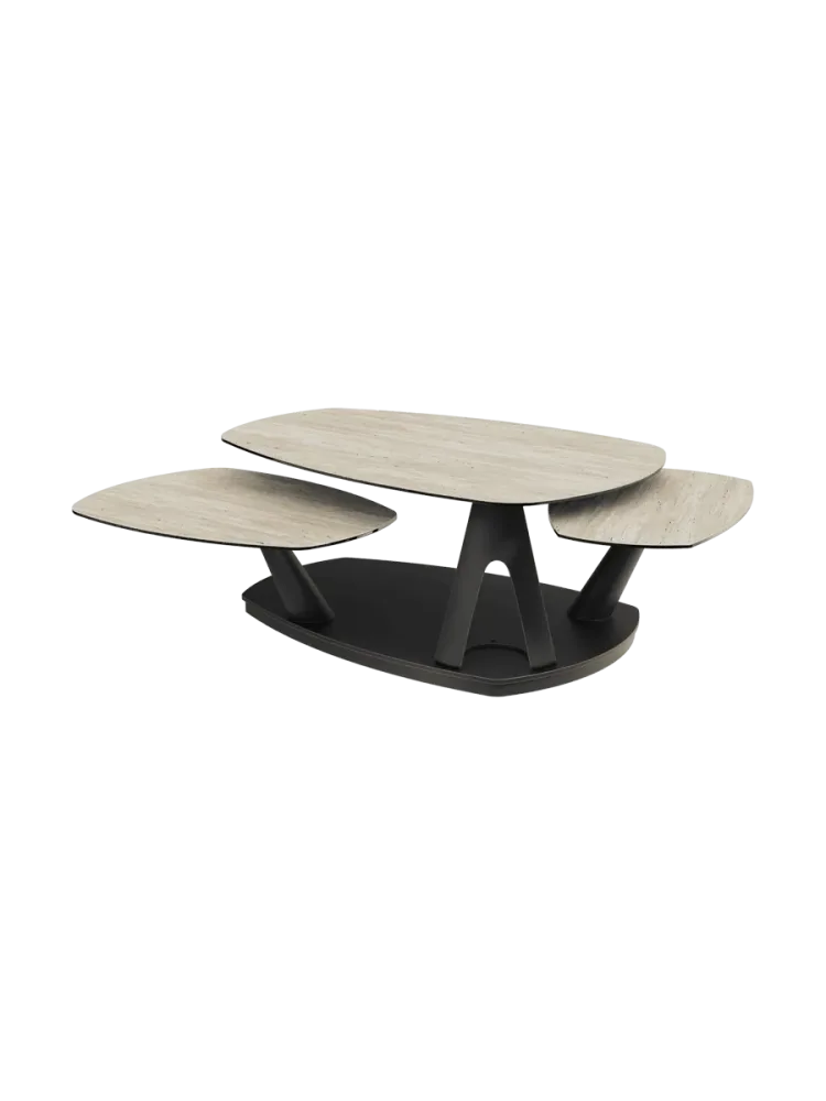 Ausziehbarer, flexibler Design Keramik Couchtisch „Opus“ Akante Design