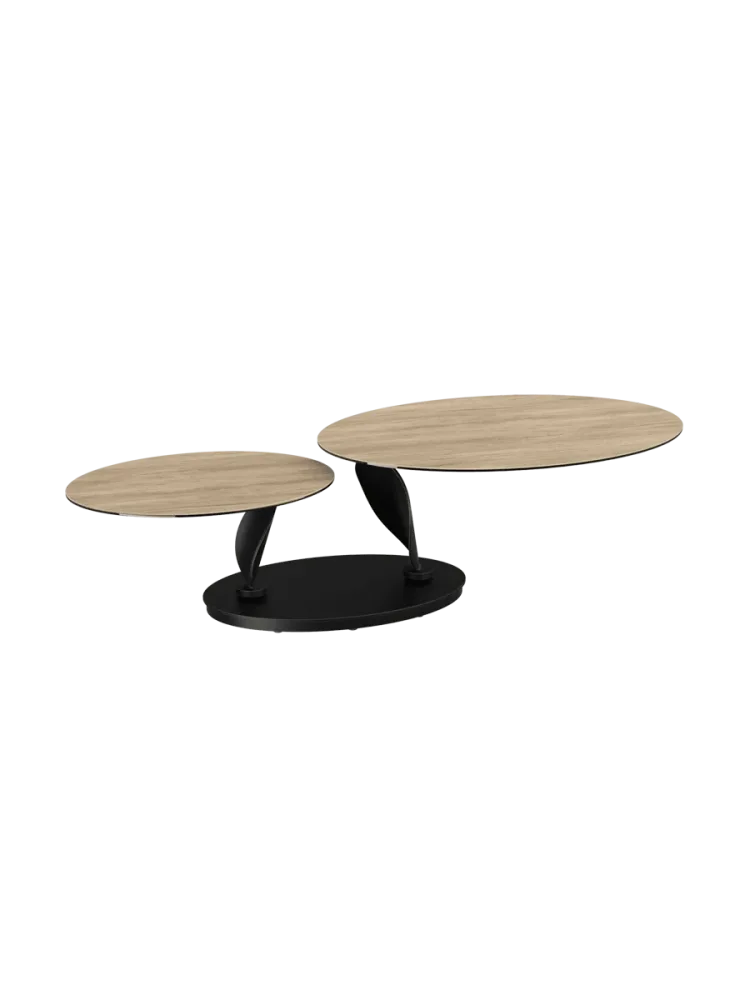 Ausziehbarer, flexibler Design Keramik Couchtisch „Rosa Double“ Akante Design