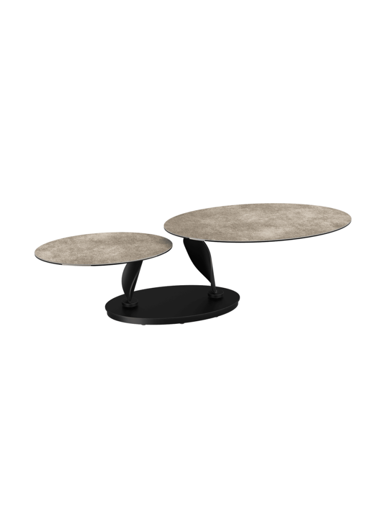 Ausziehbarer, flexibler Design Keramik Couchtisch „Rosa Double“ Akante Design