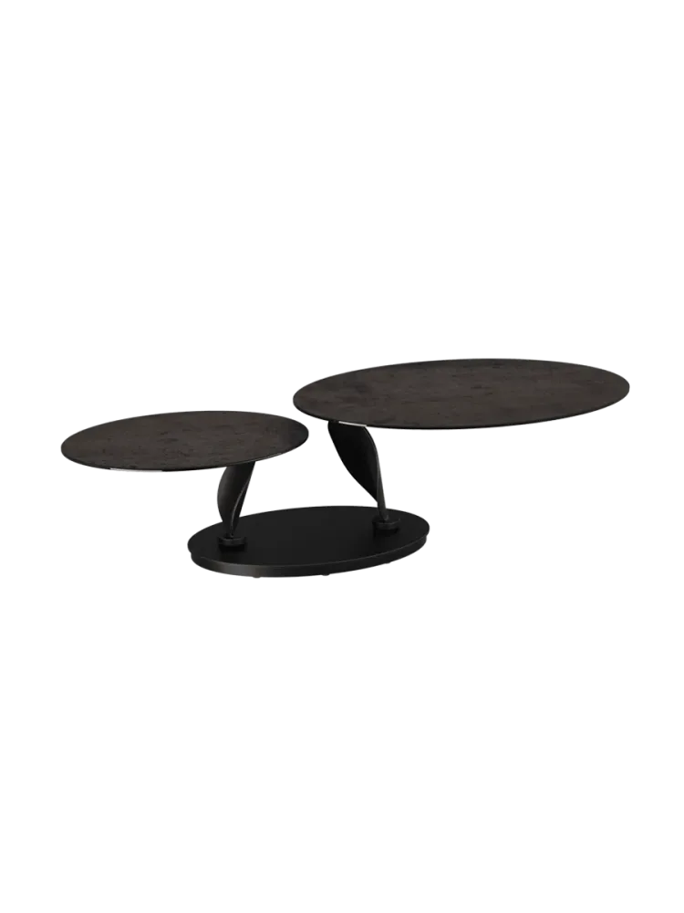 Ausziehbarer, flexibler Design Keramik Couchtisch „Rosa Double“ Akante Design