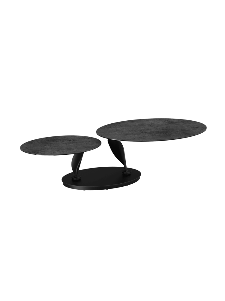 Ausziehbarer, flexibler Design Keramik Couchtisch „Rosa Double“ Akante Design
