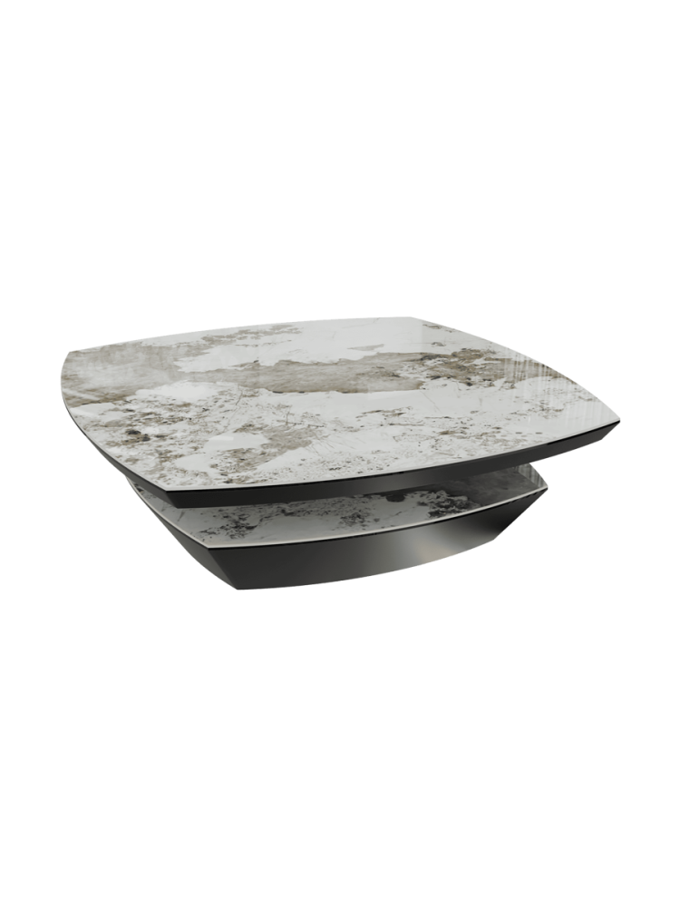 Grosser Design Couchtisch „Dolmen“ 120 x 120 cm Akante Design
