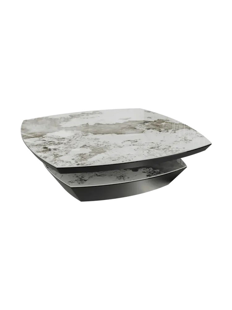 Grosser Design Couchtisch „Dolmen“ 120 x 120 cm Akante Design