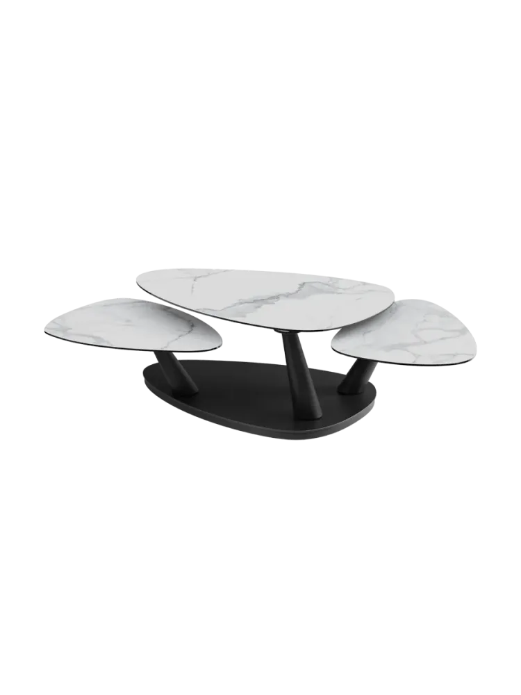 Ausziehbarer, flexibler Design Keramik Couchtisch „Camelias“ Akante Design