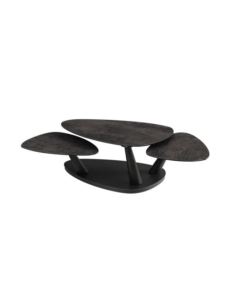 Ausziehbarer, flexibler Design Keramik Couchtisch „Camelias“ Akante Design