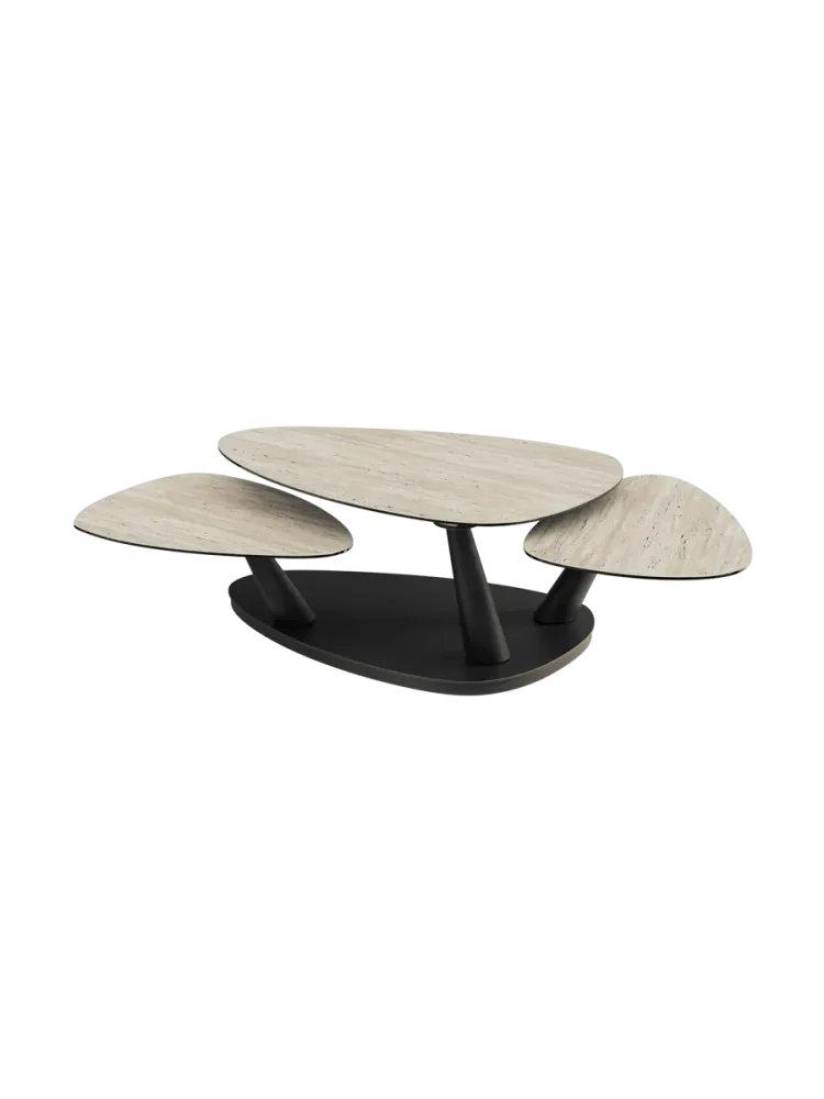 Ausziehbarer, flexibler Design Keramik Couchtisch „Camelias“ Akante Design