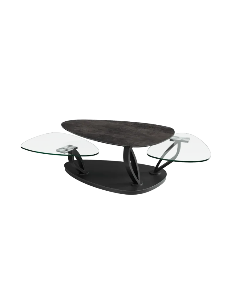 Ausziehbarer, flexibler Design Keramik Couchtisch „Magnolias“ Akante Design