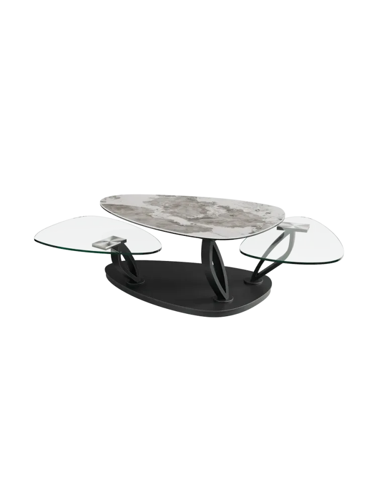 Ausziehbarer, flexibler Design Keramik Couchtisch „Magnolias“ Akante Design