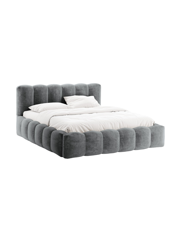 Design Polsterbett „Cameron“ mit Ablagefach, Chenille Platinum CXL by Christian Lacroix