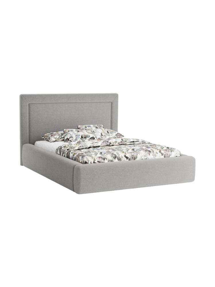 Design Polsterbett „Valerie“ mit Ablagefach, Strukturstoff Grau CXL by Christian Lacroix