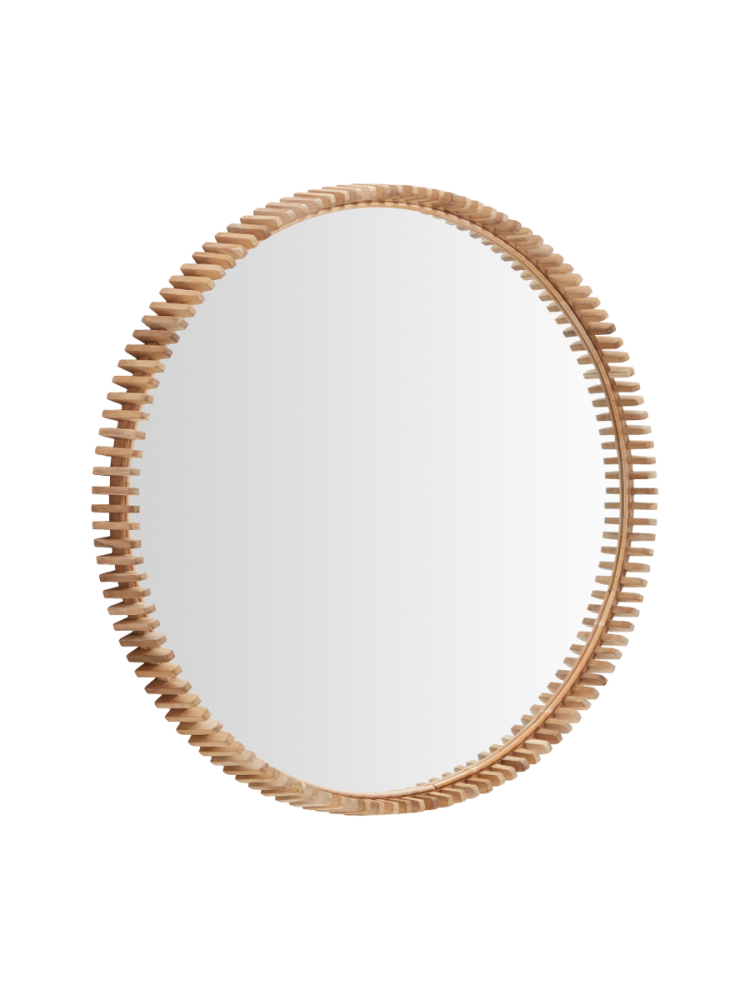 Design Wandspiegel „Polko“ mit Rahmen aus massivem Teakholz Kave Home
