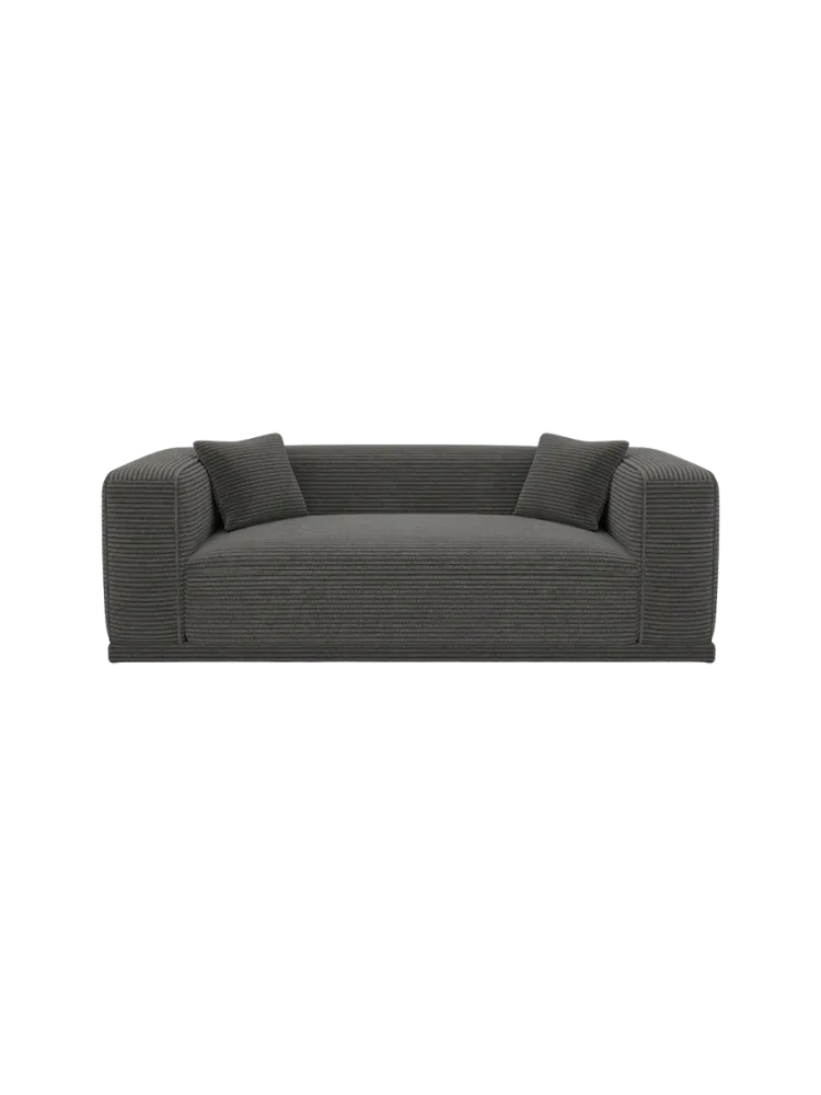3-Sitzer Design Sofa „Dune“, Cordsamt Cordsamt Dunkelgrau BLOOMINGLOFT Collection