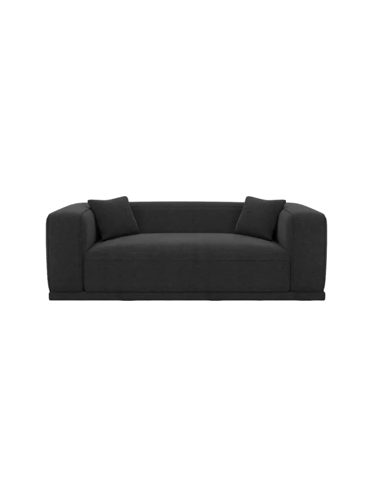 3-Sitzer Design Sofa „Dune“ mit Strukturstoff-Bezug Strukturstoff Schwarz BLOOMINGLOFT Collection