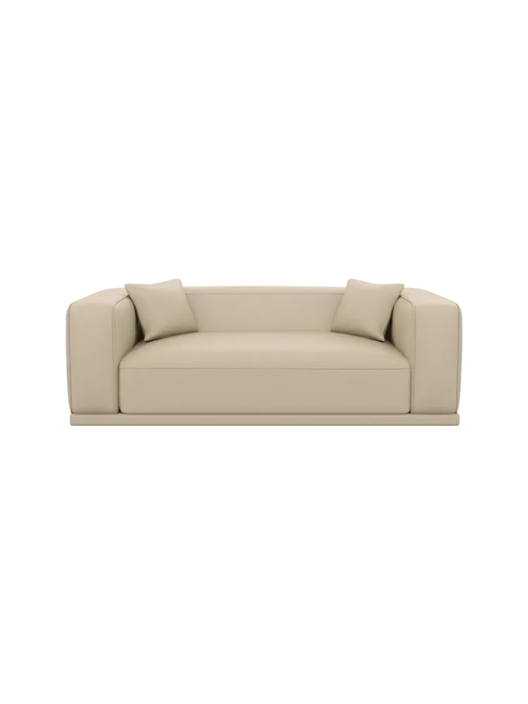 3-Sitzer Design Echtleder Sofa „Dune“ Echtleder Beige BLOOMINGLOFT Collection