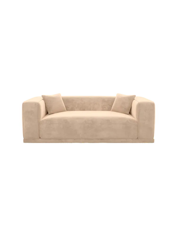 3-Sitzer Design Sofa „Dune“ mit Samtbezug Samtbezug Beige BLOOMINGLOFT Collection