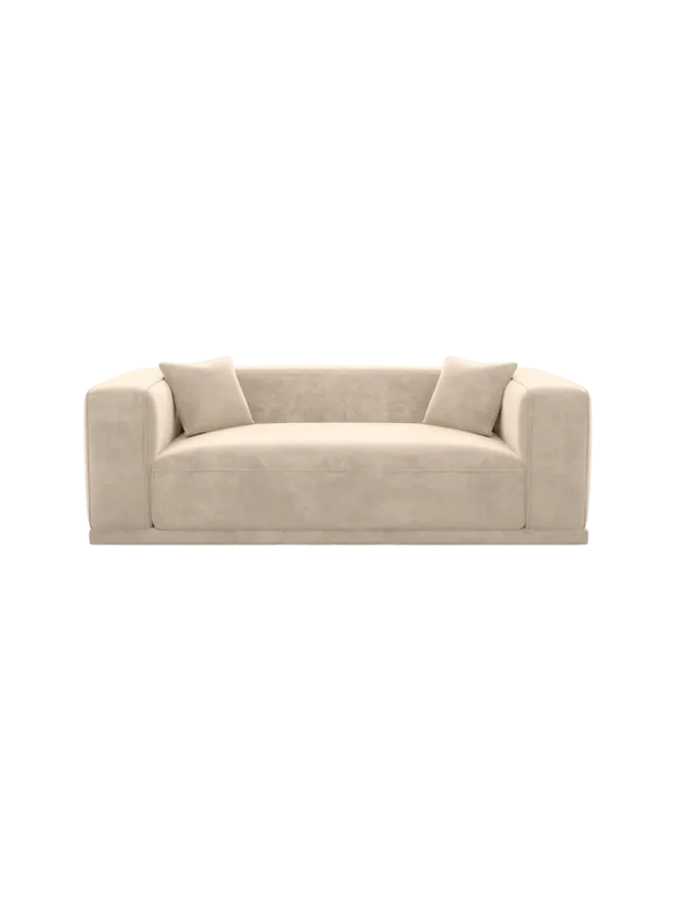 3-Sitzer Design Sofa „Dune“ mit Samtbezug Samtbezug Cream BLOOMINGLOFT Collection