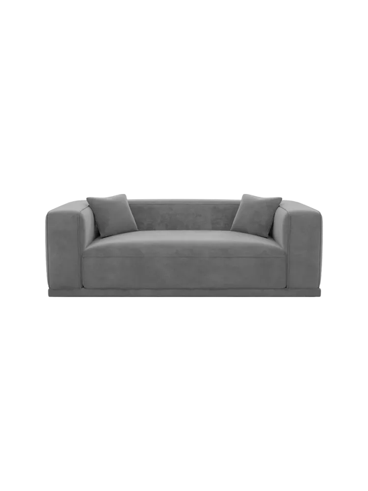 3-Sitzer Design Sofa „Dune“ mit Samtbezug Samtbezug Dunkelgrau BLOOMINGLOFT Collection