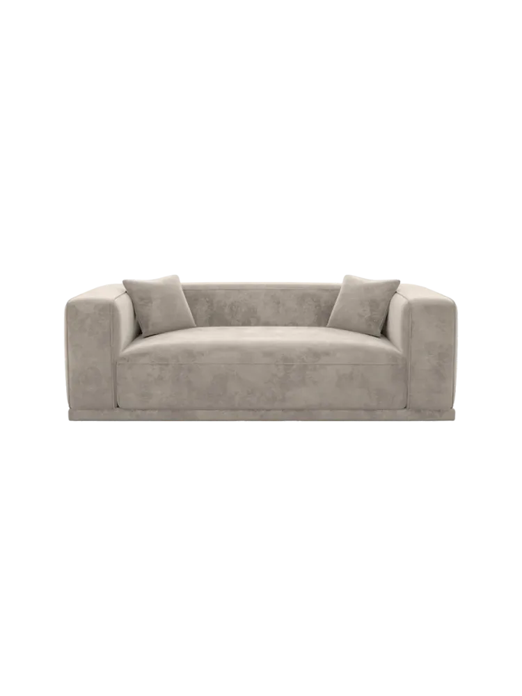 3-Sitzer Design Sofa „Dune“ mit Samtbezug Samtbezug Sand BLOOMINGLOFT Collection