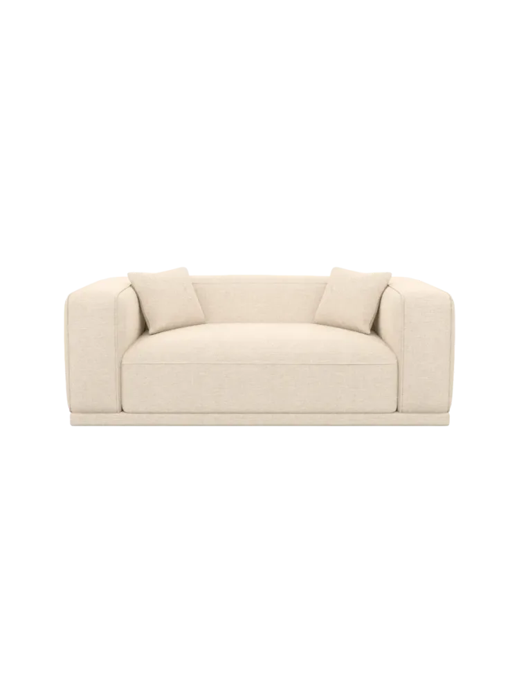 2-Sitzer Design Sofa „Dune“ mit Strukturstoff-Bezug Strukturstoff Cream BLOOMINGLOFT Collection
