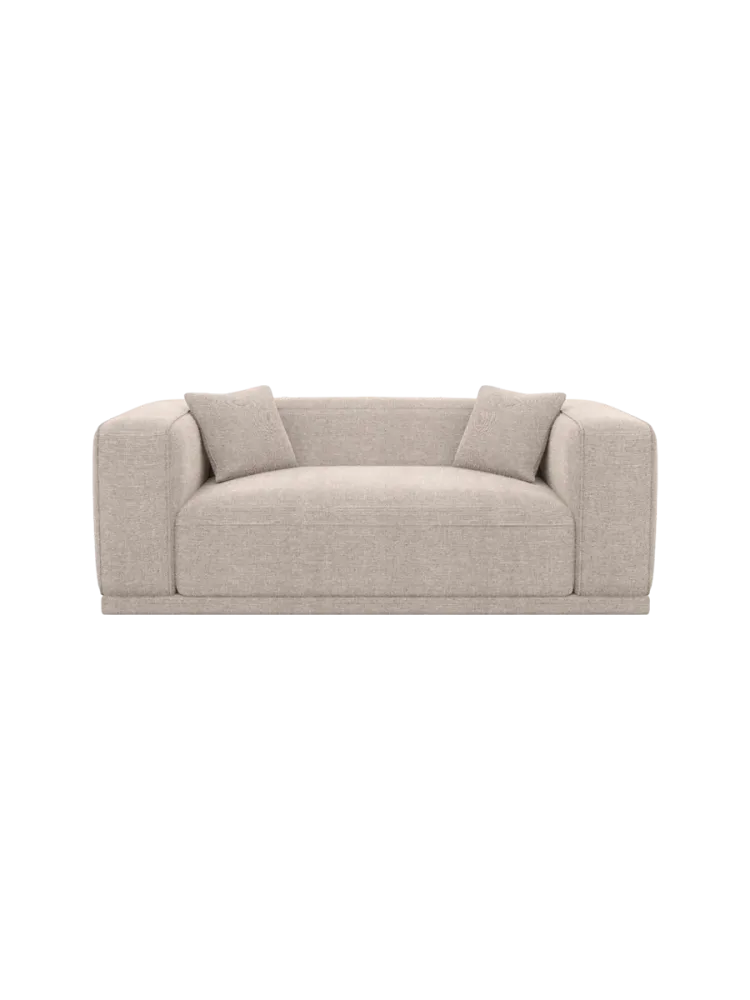 2-Sitzer Design Sofa „Dune“ mit Strukturstoff-Bezug Strukturstoff Beige BLOOMINGLOFT Collection