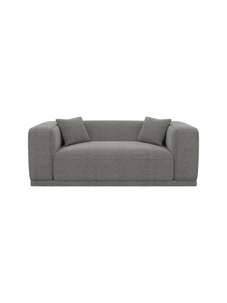 2-Sitzer Design Sofa „Dune“ mit Strukturstoff-Bezug Strukturstoff Grau BLOOMINGLOFT Collection