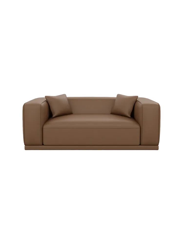 2-Sitzer Design Echtleder Sofa „Dune“ Echtleder Choco Brown BLOOMINGLOFT Collection