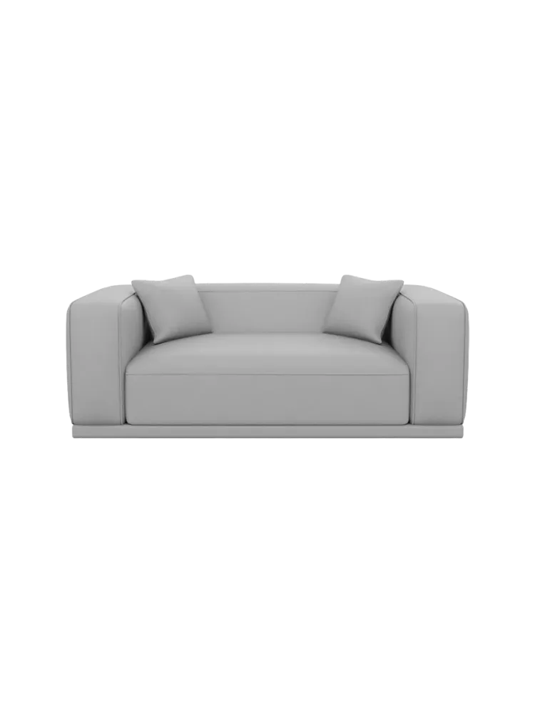 2-Sitzer Design Echtleder Sofa „Dune“ Echtleder Light Grey BLOOMINGLOFT Collection