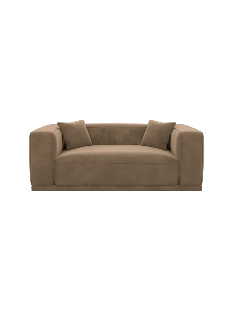 2-Sitzer Design Sofa „Dune“ mit Samtbezug Samtbezug Braun BLOOMINGLOFT Collection