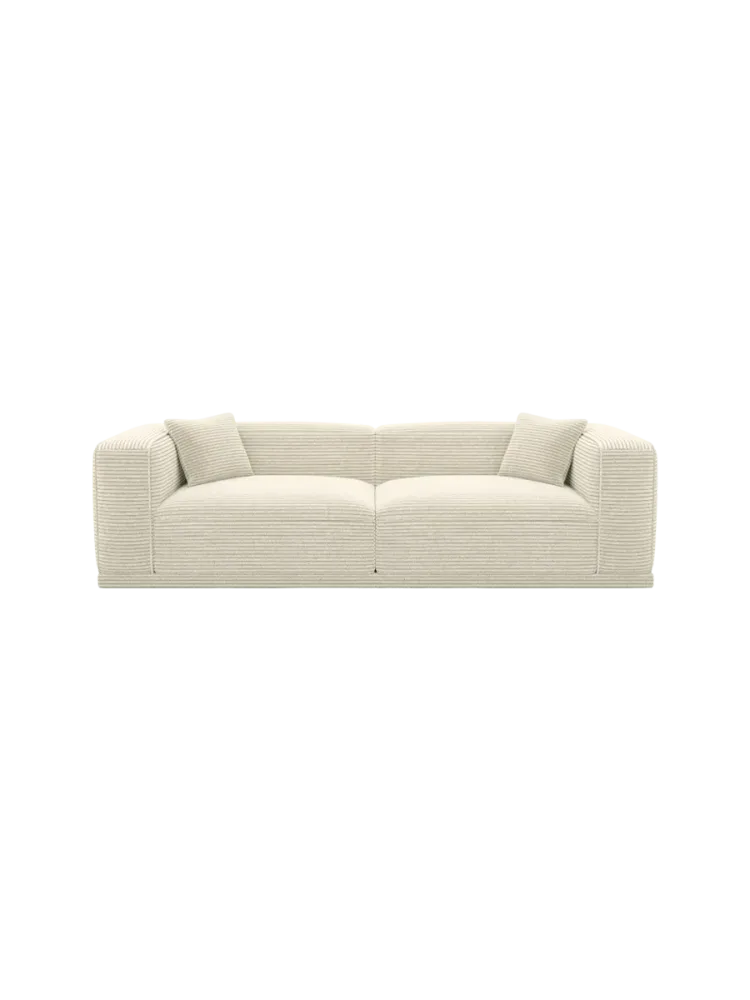 4-Sitzer Design Sofa „Dune“, Cordsamt Cordsamt Beige hell BLOOMINGLOFT Collection