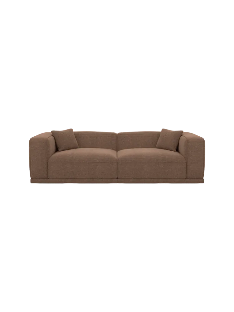 4-Sitzer Design Sofa „Dune“ mit Strukturstoff-Bezug Strukturstoff Braun BLOOMINGLOFT Collection