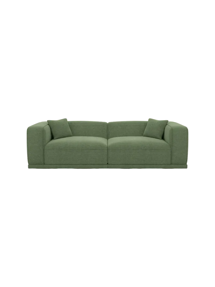 4-Sitzer Design Sofa „Dune“ mit Strukturstoff-Bezug Strukturstoff Grün BLOOMINGLOFT Collection
