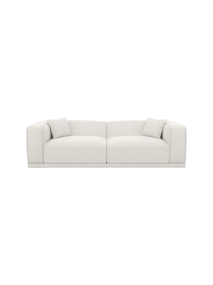 4-Sitzer Design Sofa „Dune“ mit Strukturstoff-Bezug Strukturstoff Weiss BLOOMINGLOFT Collection