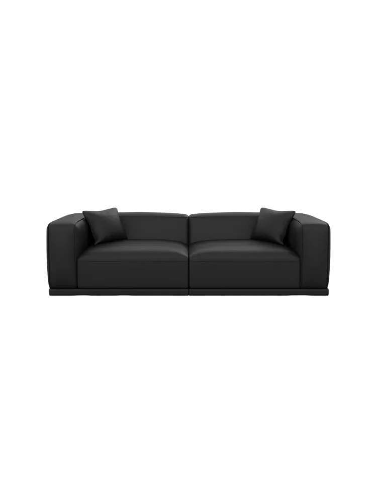 4-Sitzer Design Echtleder Sofa „Dune“ Echtleder Schwarz BLOOMINGLOFT Collection