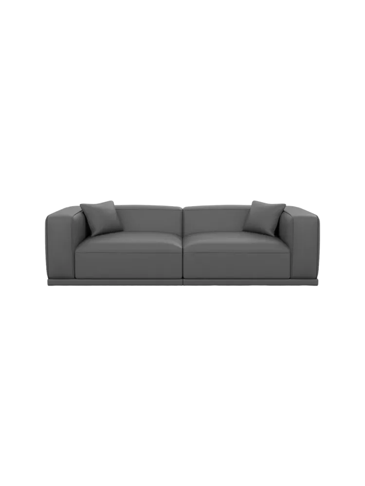 4-Sitzer Design Echtleder Sofa „Dune“ Echtleder Dark Grey BLOOMINGLOFT Collection