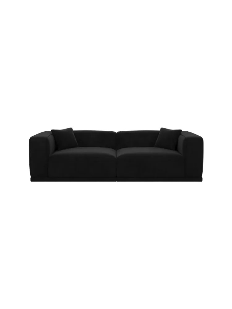4-Sitzer Design Sofa „Dune“ mit Samtbezug Samtbezug Schwarz BLOOMINGLOFT Collection