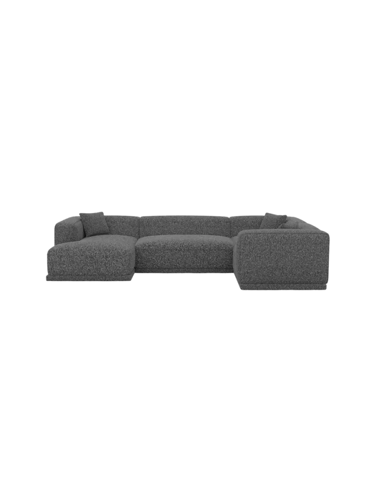 5-Sitzer Design Panorama-Sofa „Dune“ mit Bouclé-Bezug Bouclé Graphit BLOOMINGLOFT Collection