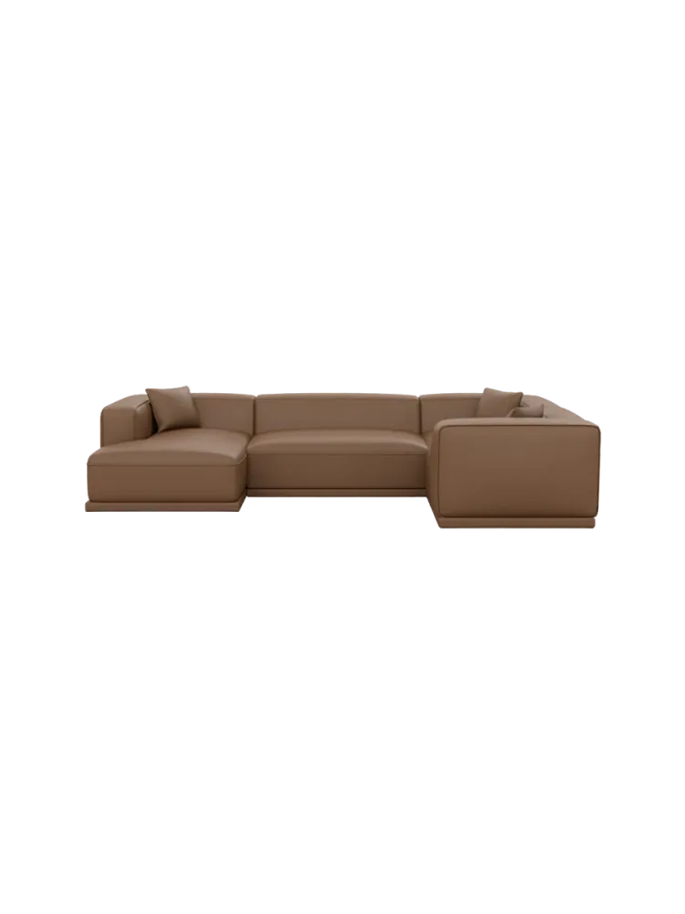 5-Sitzer Design Echtleder Panorama-Sofa „Dune“ Echtleder Choco Brown BLOOMINGLOFT Collection