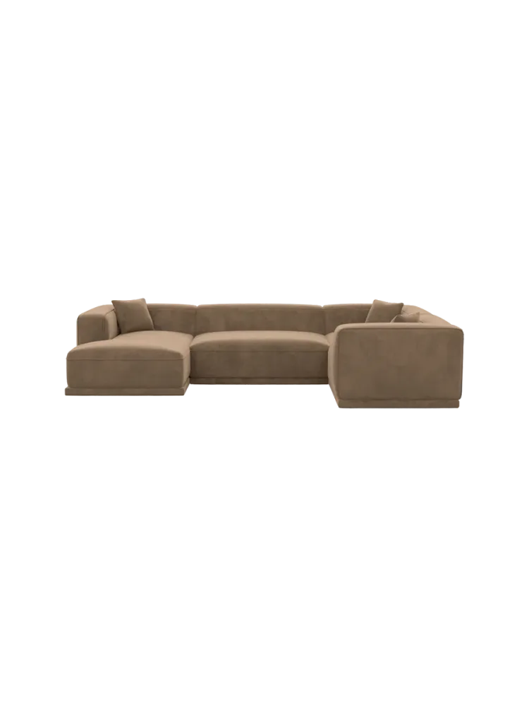 5-Sitzer Design Panorama-Sofa „Dune“ mit Samtbezug Samtbezug Braun BLOOMINGLOFT Collection