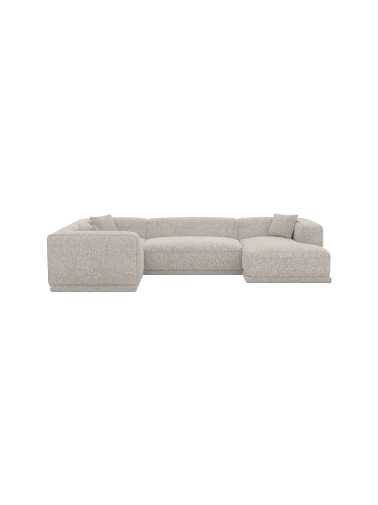 5-Sitzer Design Panorama-Sofa „Dune“ mit Bouclé-Bezug Bouclé Toffee BLOOMINGLOFT Collection